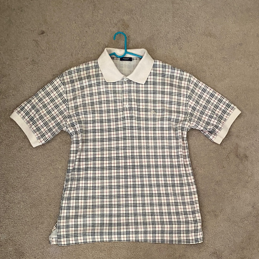 Burberry Cream and Black Checkered Shirt